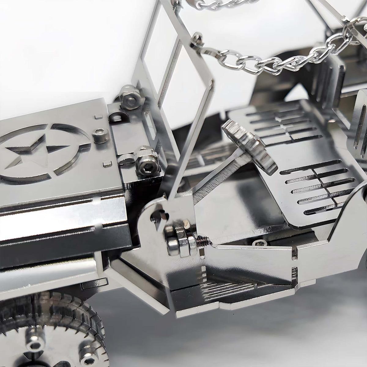 3D Metal Car Puzzle, Iron Blood Combat Vehicle 3D Steampunk Mechanical Metal Assembly Model Kit, Creative Ornament Gift for Jeep Enthusiasts