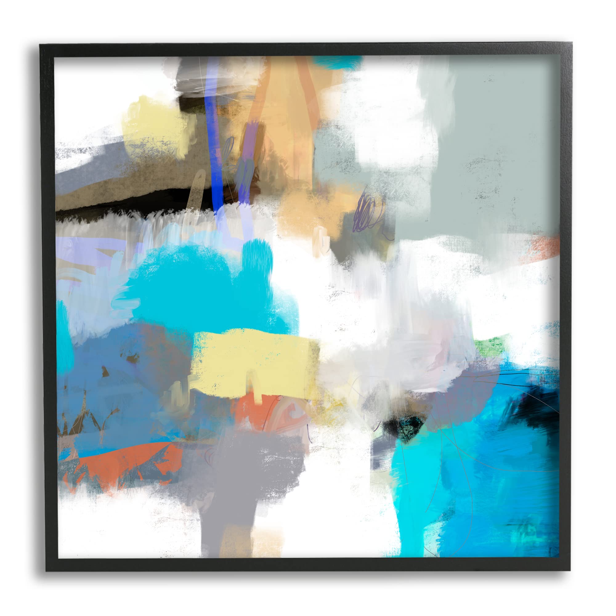 Stupell IndustriesAbstract Paint Strokes Vivid Blue Detail Scribbles Framed Wall Art, Design By Lisa Ridgers
