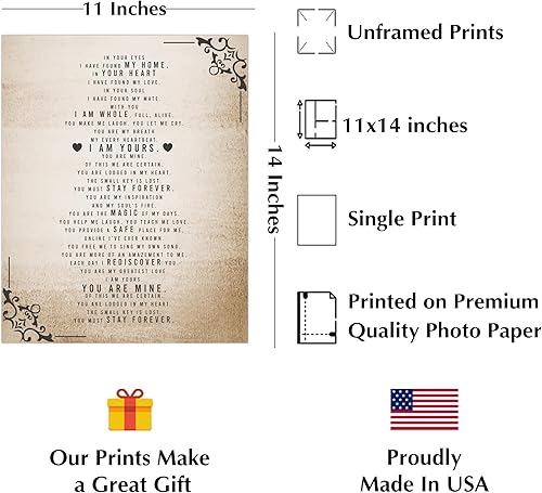 Miniatura 2 de I Have Found My Home- Romantic Love Poem Wall Art - Spiritual Love & Marriage Wall Decor Poster, Emotional Home Decor for Spouse, Partner,