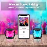 LFS Haut-parleur Bluetooth portable avec lumières, LED Haut-parleur sans fil, haut-parleurs magnétique étanche, 7 Lumières de couleur, TWS Jumelage, Mini Haut-parleur pour la maison, plein air, Noël