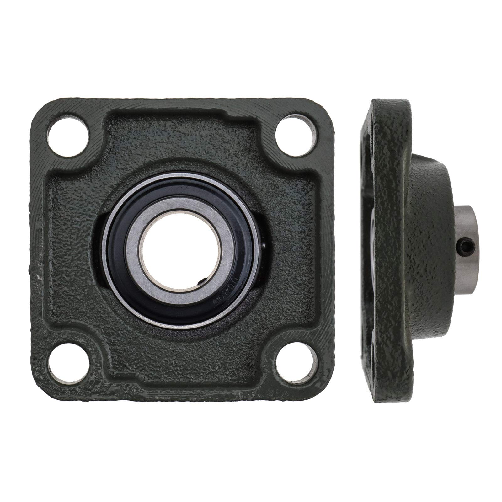 Lot de 2 roulements à billes UCF205 alésage de 25 mm avec buse à huile, auto-alignement à 4 boulons, support à bride carrée pour systèmes de transport, machine à imprimer.