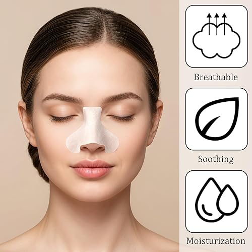 Miniatura 3 de Prasacco 200 tiras de poros de nariz, parche de tira de algodón no tejido para tira de nariz para el cuidado de la piel, tiras de poros ligeras y