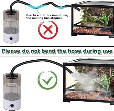 4L Reptile Humidifier Fogger with Extended Hose - Adjustable & Quiet Fogger