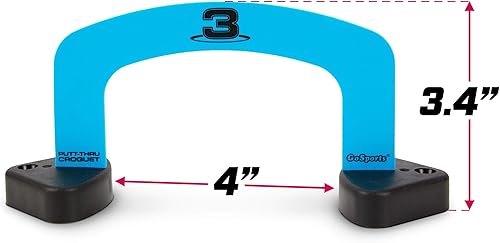 Miniatura 2 de GoSports Putt-Thru Juego de Croquet de Golpeo - Incluye 9 Puertas, 4 Bolas de Golf y Bolsa de Transporte - Juega en Casa, en la Oficina o en el