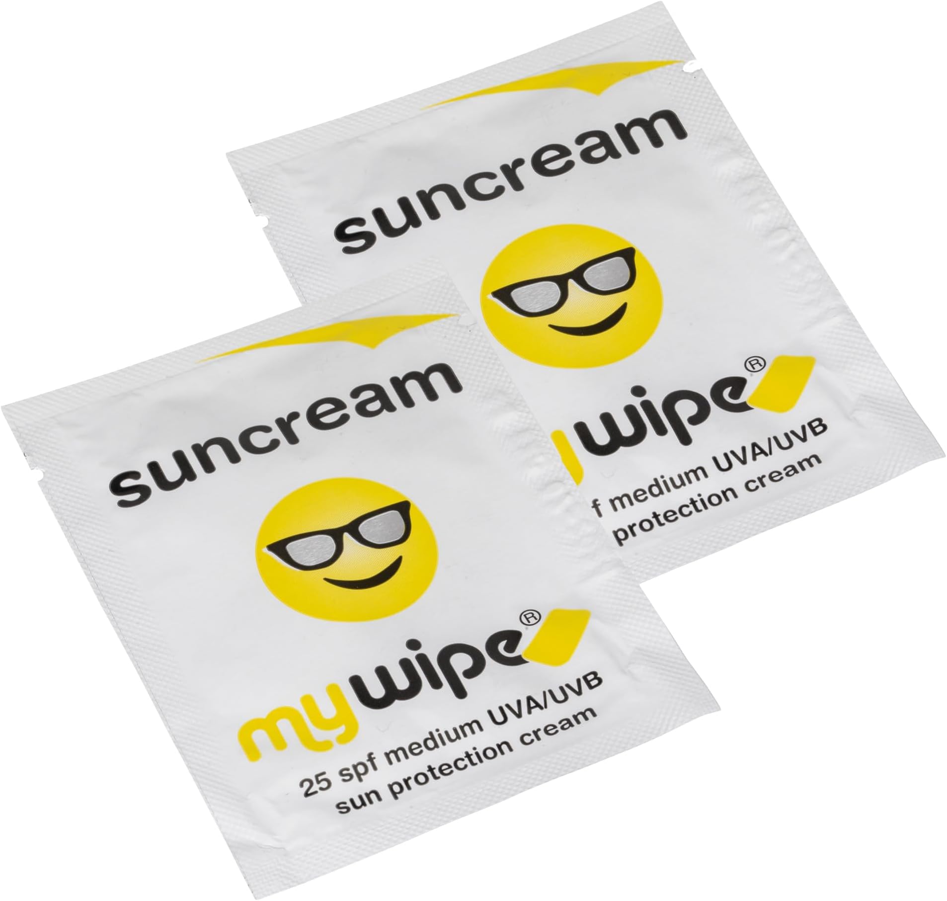 MYWIPE Sun Cream Sachets Single Use Pocket Size for Travel, Festivals, Cycling, Sun & Ski x 20