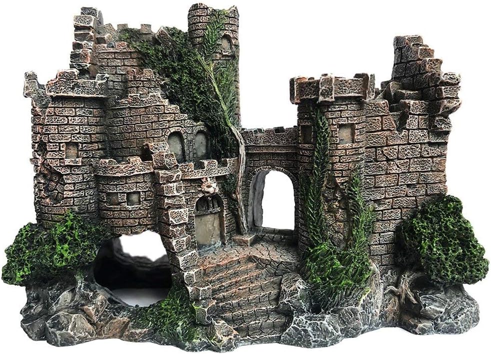 SLOCME Aquarium Ornaments Resin Castle Decorations - Fish Tank Supplies Accessories, Eco-Friendly Fish Tank Castle Aquarium Ornament