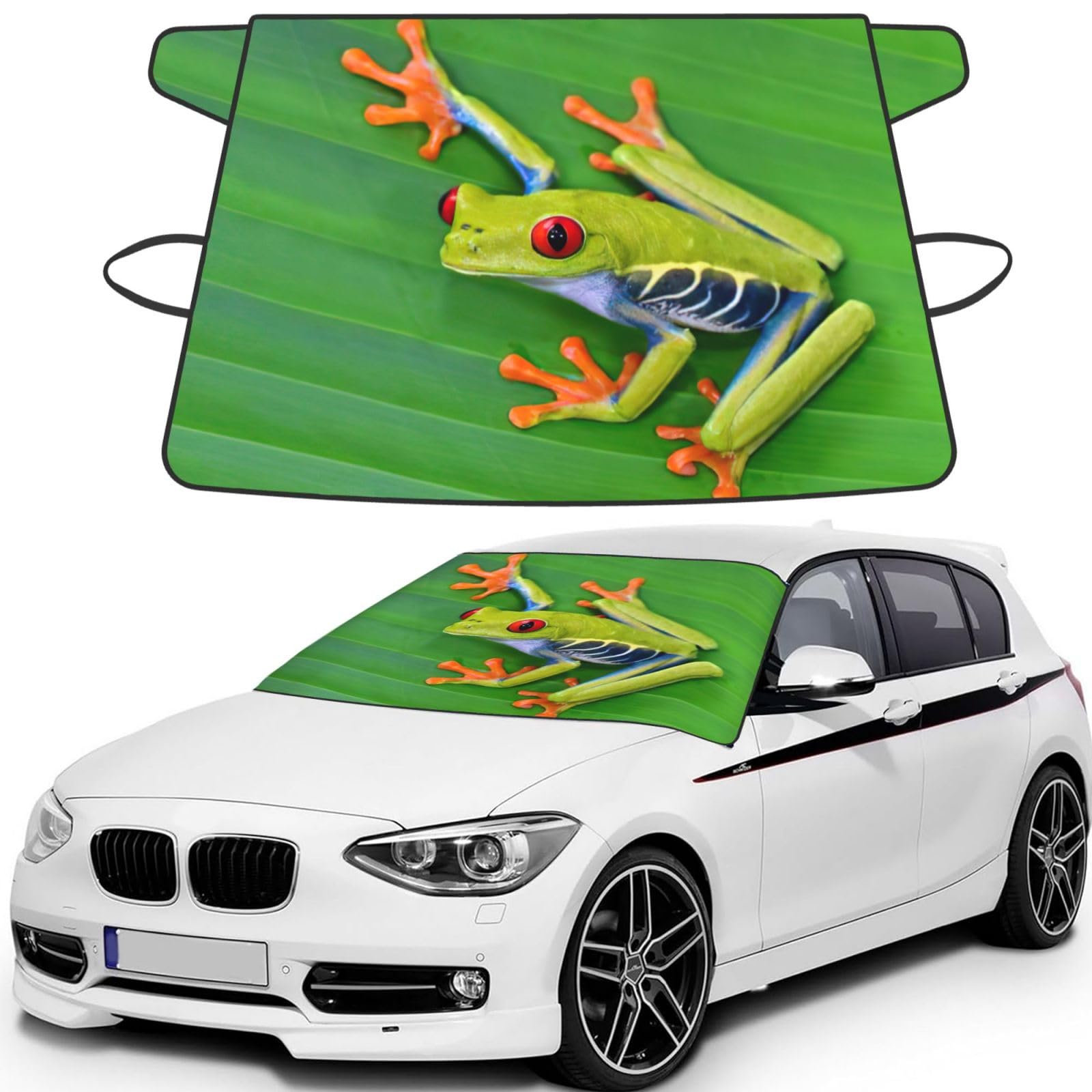 Protector para parabrisas de automóvil con ranas decorativas para proteger de nieve e hielo 8