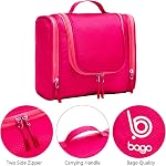 Bago Sac de toilette de voyage pour femmes et hommes - Grand sac de toilette étanche pour salle de bain et sac de voyage pour les articles de toilette Organisateur - Sac de maquillage de voyage (puits)