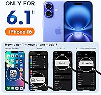 Vista 176 de Miracase Funda diseñada para iPhone 13 Pro Max con protector de pantalla, [forro de microfibra suave antiarañazos], funda protectora de silicona