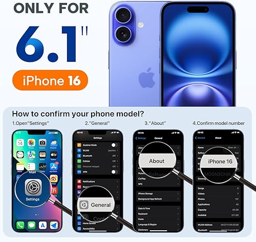 Miniatura 218 de Miracase - Funda diseñada para iPhone 11 con protector de pantalla, funda de goma de silicona líquida, protección total contra caídas y a prueba