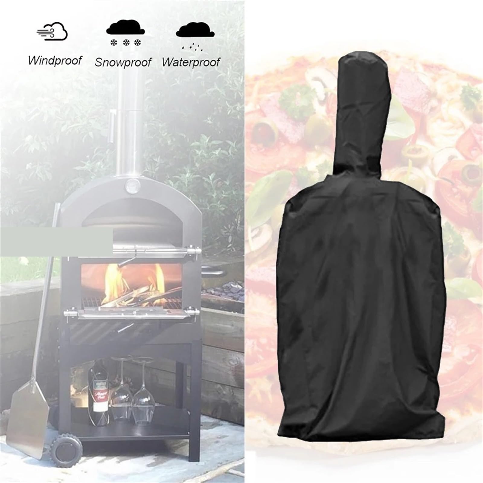 Funda Barbacoa Eexterior Impermeable Funda for horno de pizza, funda for muebles de jardín, funda impermeable y a prueba de polvo, fundas for muebles de exterior y patio, utensilios de cocina
