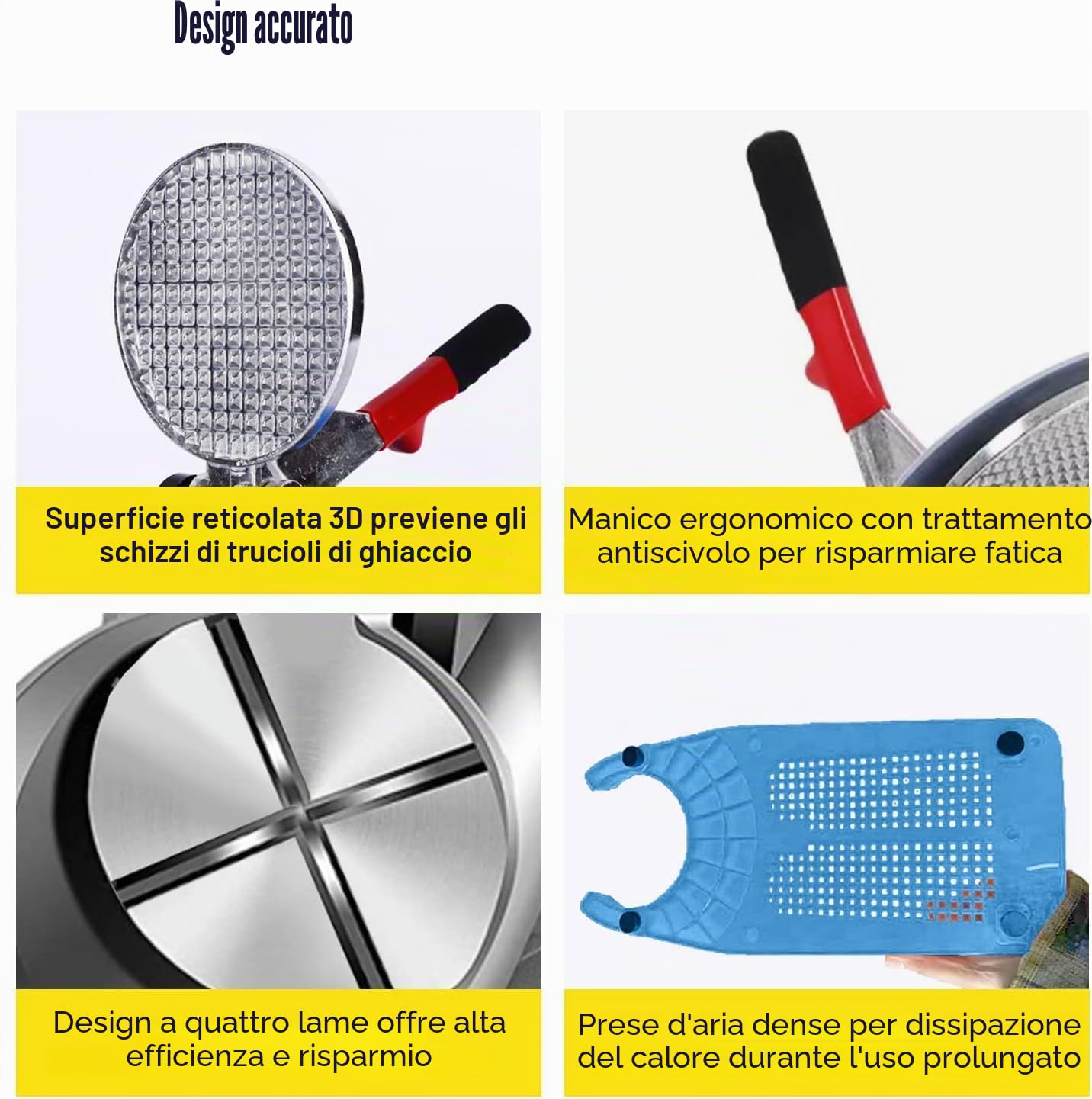 Tritatutto elettrico per ghiaccio, 220 V, 300 W, in acciaio inox, 2200 Rpm, per ristoranti, bar, feste, blu