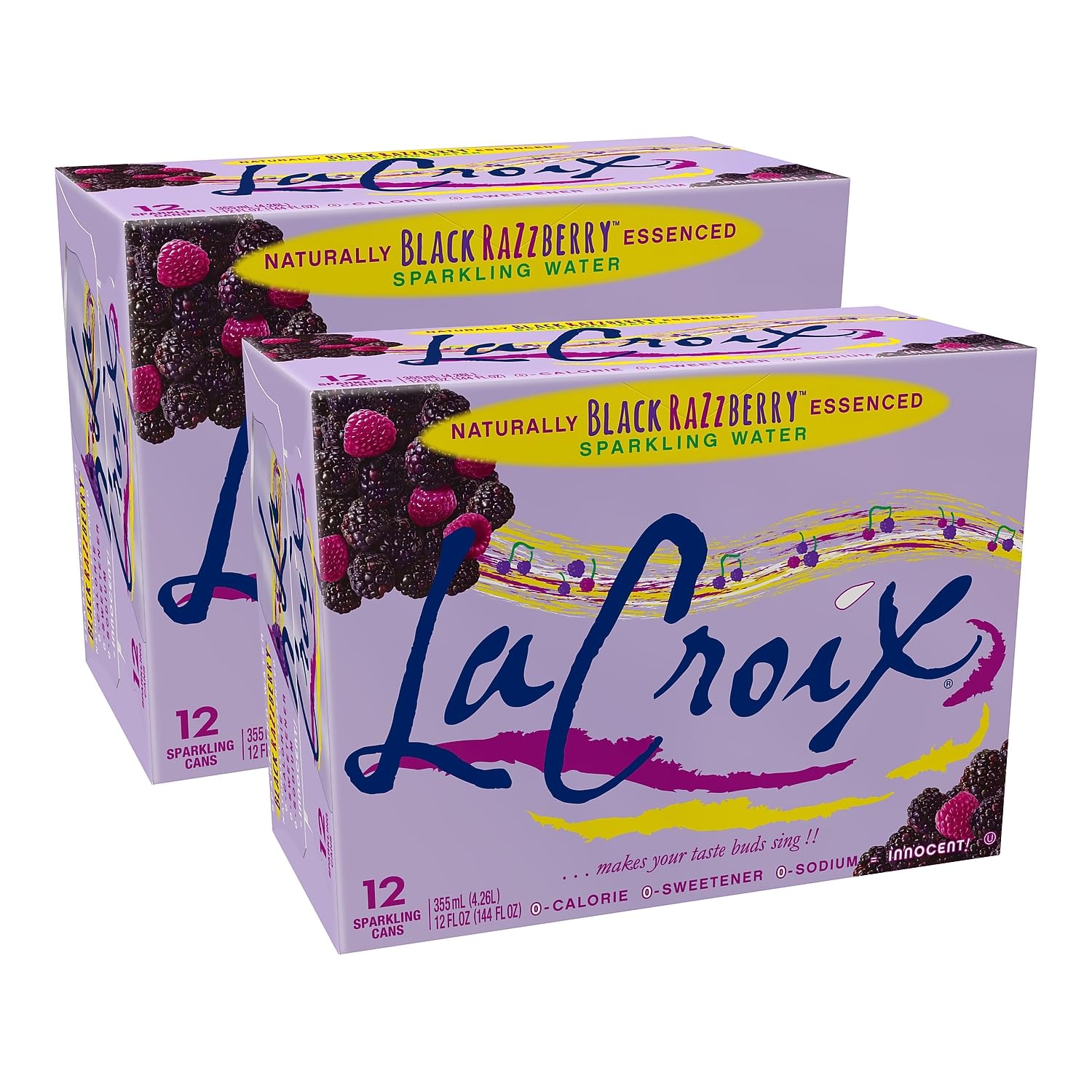 Lacroix Black RazZberry Sparkling Seltzer Water, 12 Fl. Oz., 12 Cans/Pack, 2 Packs/Carton (15021760)