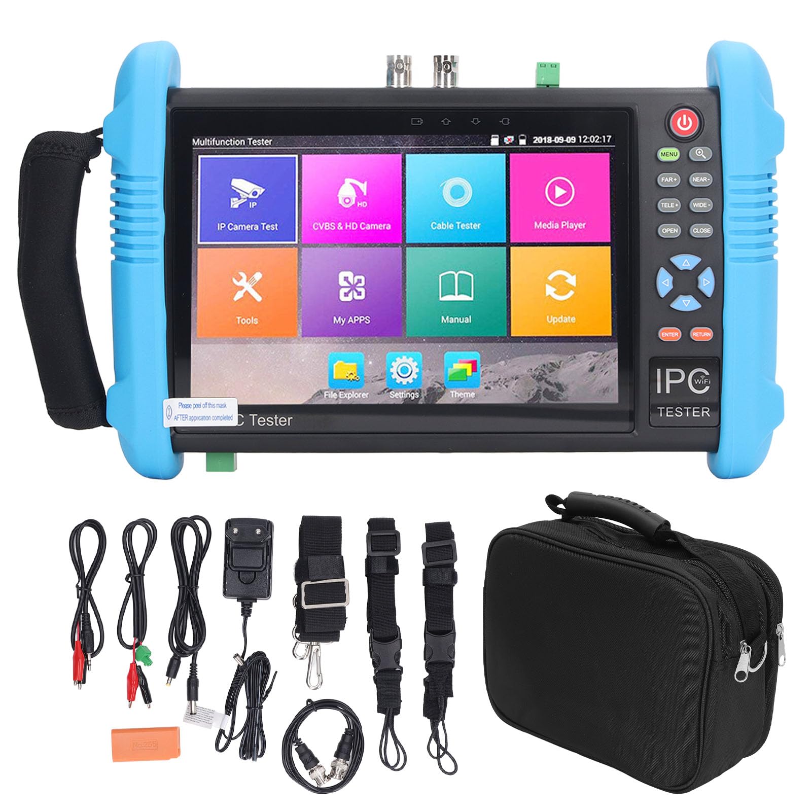 7-Zoll-IPS-Touchscreen-CCTV-Kameratester 4K-CCTV-Kameratester Netzwerk-Videoüberwachungstester 100-240 V mit TVI CVI AHD SDI IP-Kameratest (EU-Stecker)