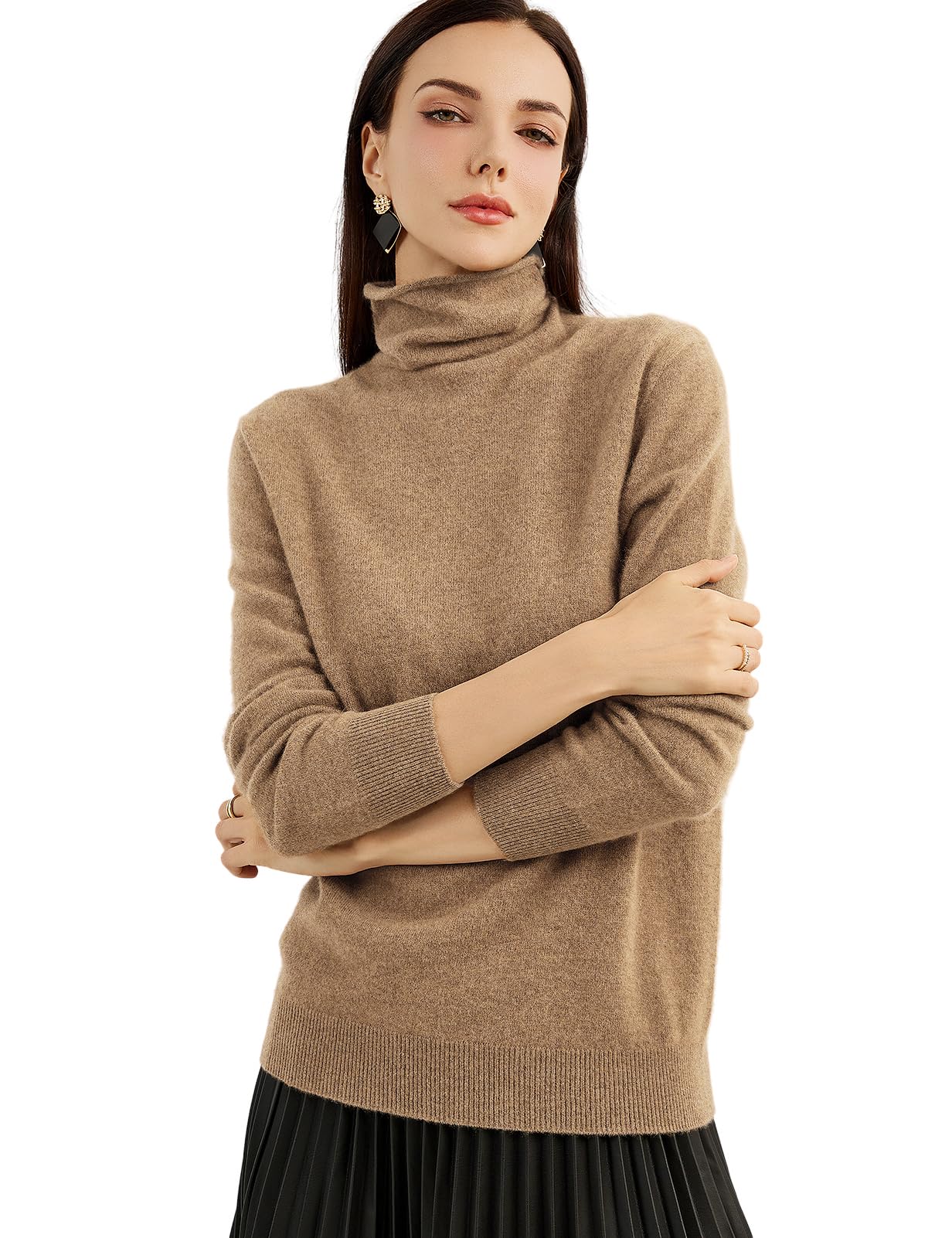 Chanyarn 100% Pure Cashmere Women's Turtleneck