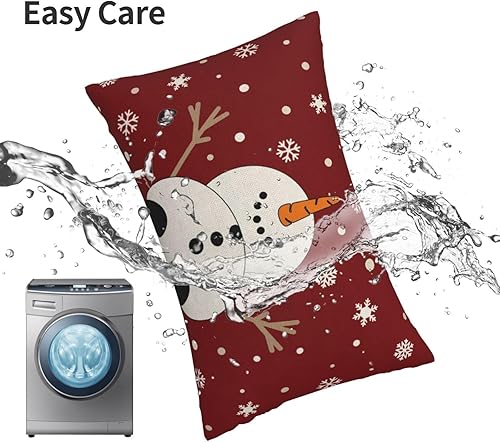 Miniatura 4 de Fundas de almohada con diseño de árbol de Navidad en acuarela de 12 x 20 pulgadas, color negro y blanco a cuadros acebo, almohadas decorativas para