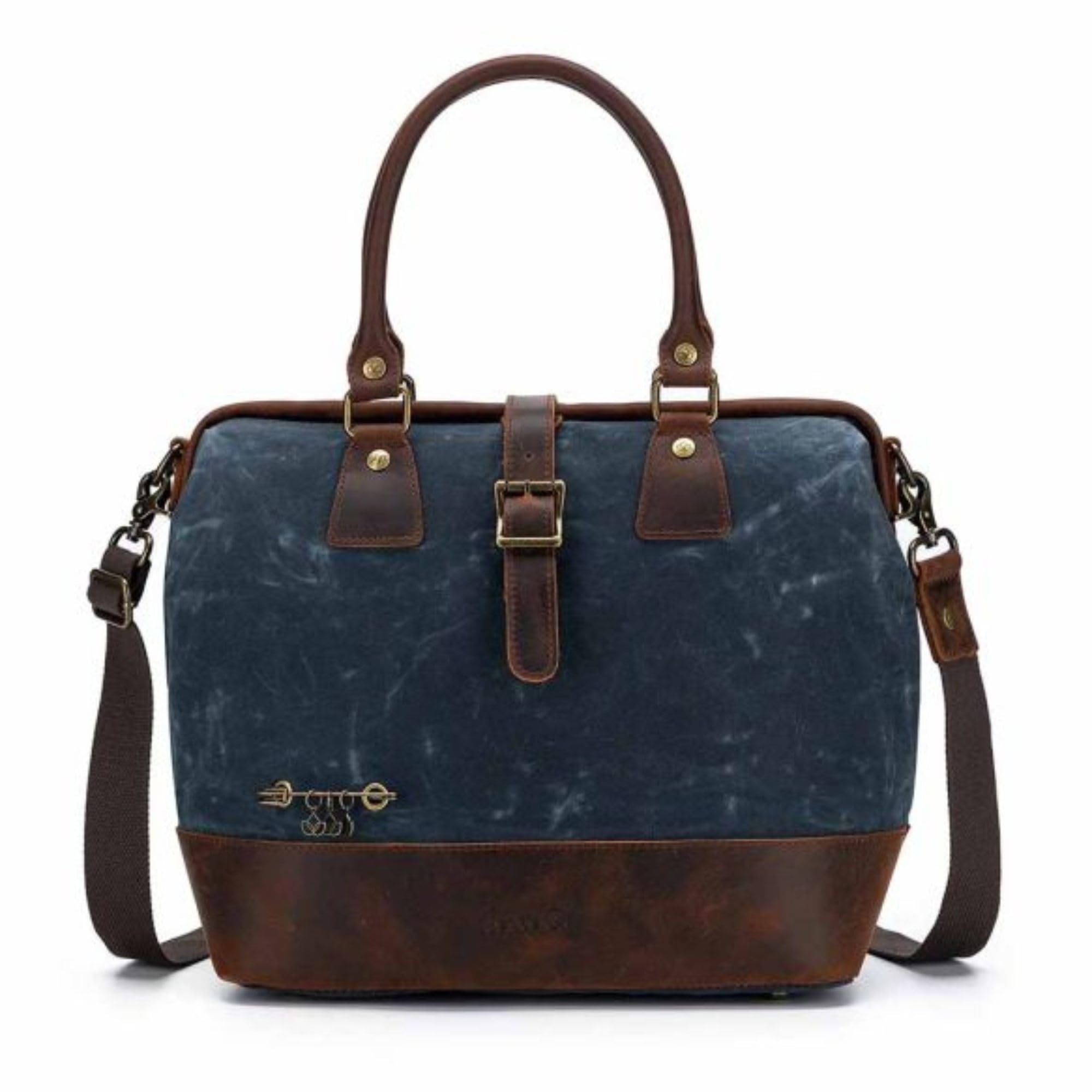 Della Q Blue - Makers Satchel Canvas (34X30x18cm) Bag - 1 Piece