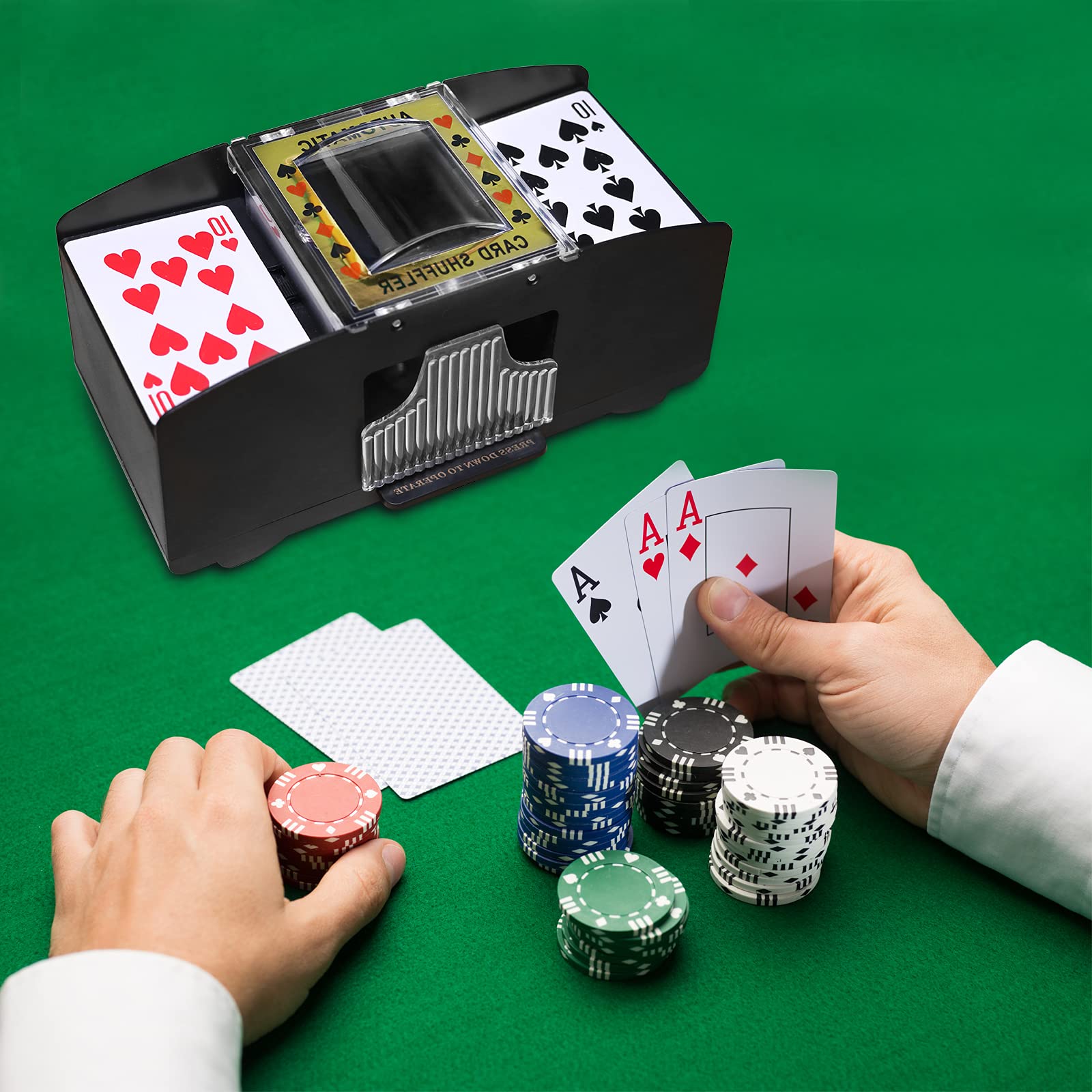 Mixer per carte, miscelatore automatico di carte da gioco, alimentato a batteria, per giochi di poker Home Party Club Bridge (2 Deck)