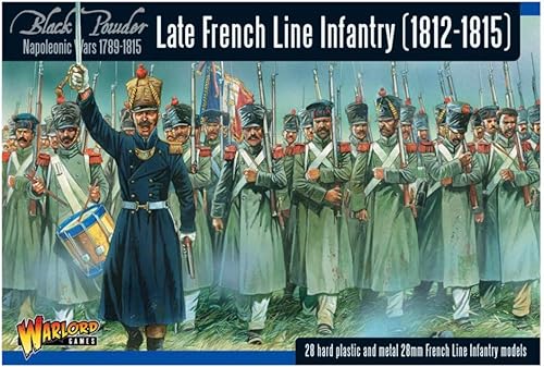 Warlord Black Powder Napoleonic Wars Late French Line Infantry 1812-1815 Miniaturas de mesa - Miniatura de plástico pintable 1700-1900 soldados,