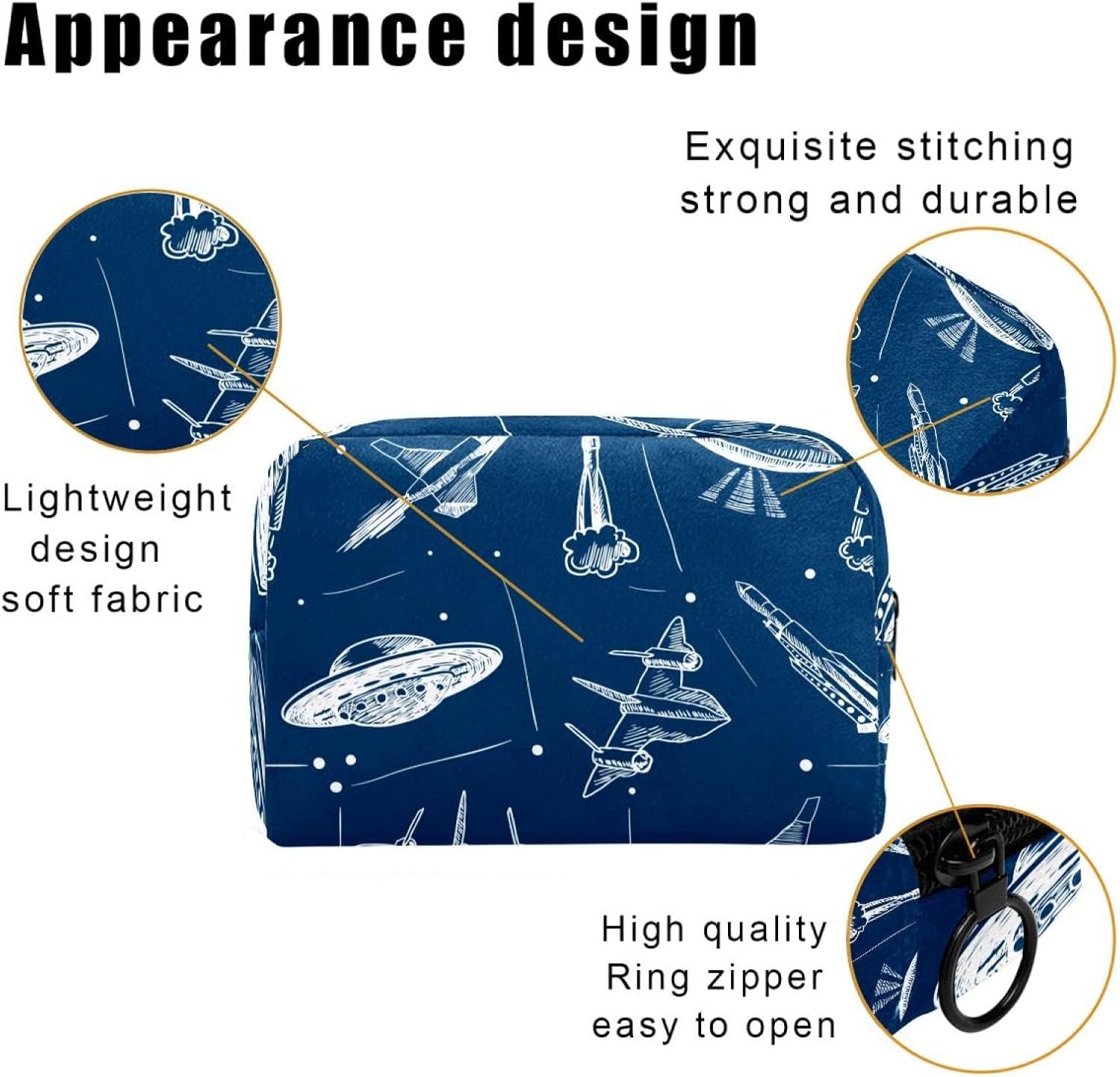 Make-up-Tasche Mit Autismus-Thema, 22,9x17,8 Cm, Inkl. Naturstein-Armband, Für Reise & Alltag
