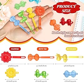 Janinka 72 Pieces Self Hinge Plastic Barrettes - Colorful Cartoon 80s 90s Hairpins and Clips for Toddler Girls (Fresh Color, Classic)
