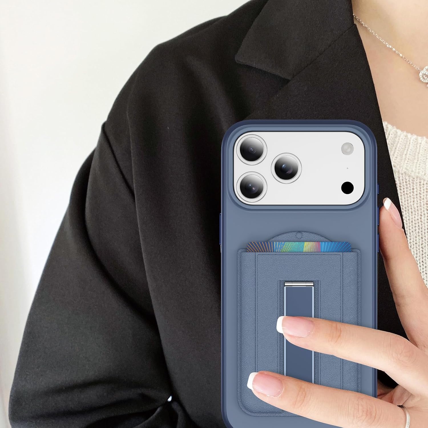 for MagSafe Wallet with Stand, Magnetic Phone Wallet [4-Card Holder][RFID Blocking], CellPhone Credit Card Holder for iPhone 17/16/15/14/13/12-Sky Blue - Image 6