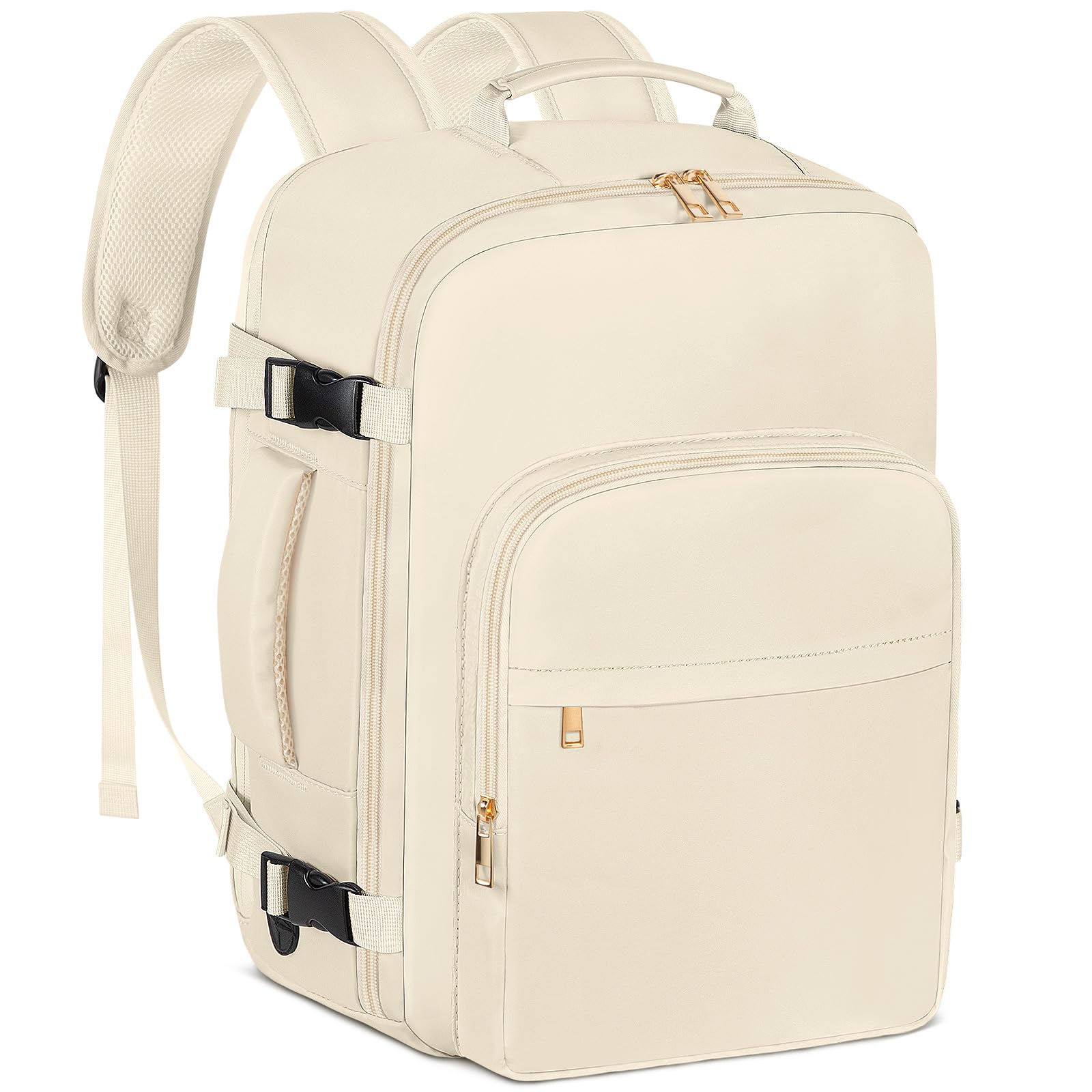 OTAHGK Travel Backpack Hand Luggage Airplane for Easyjet, 40L TSA Friendly Hand Luggage 45×36×20 Large Handbags Suitcase Bag for Laptop 17 Inch Luggage Cabin Waterproof Bag, beige, casual