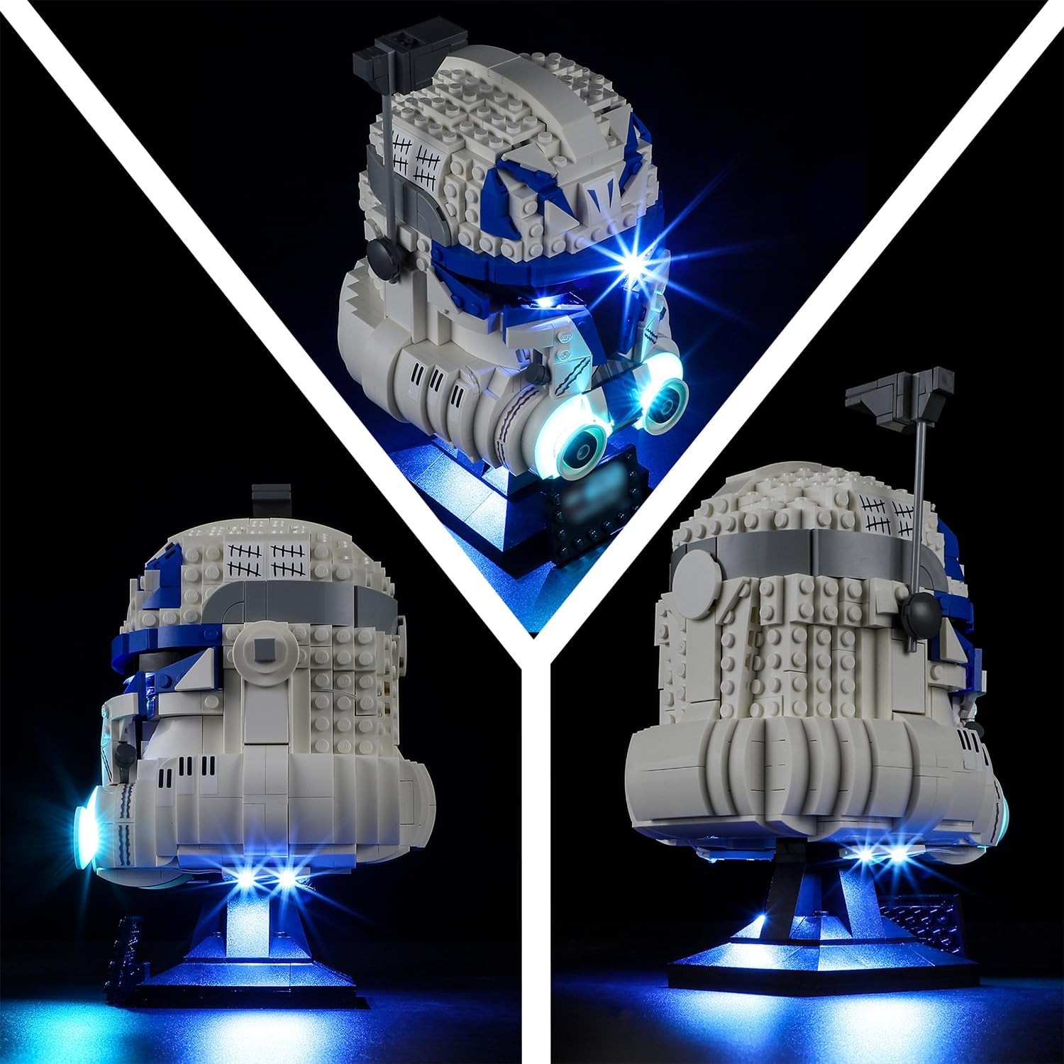 LED Light Kit for Lego 75349 Captain Rex Helmet Building Set, Compatible with Lego 75349 Building Blocks Model(Not Include Blocks Set)