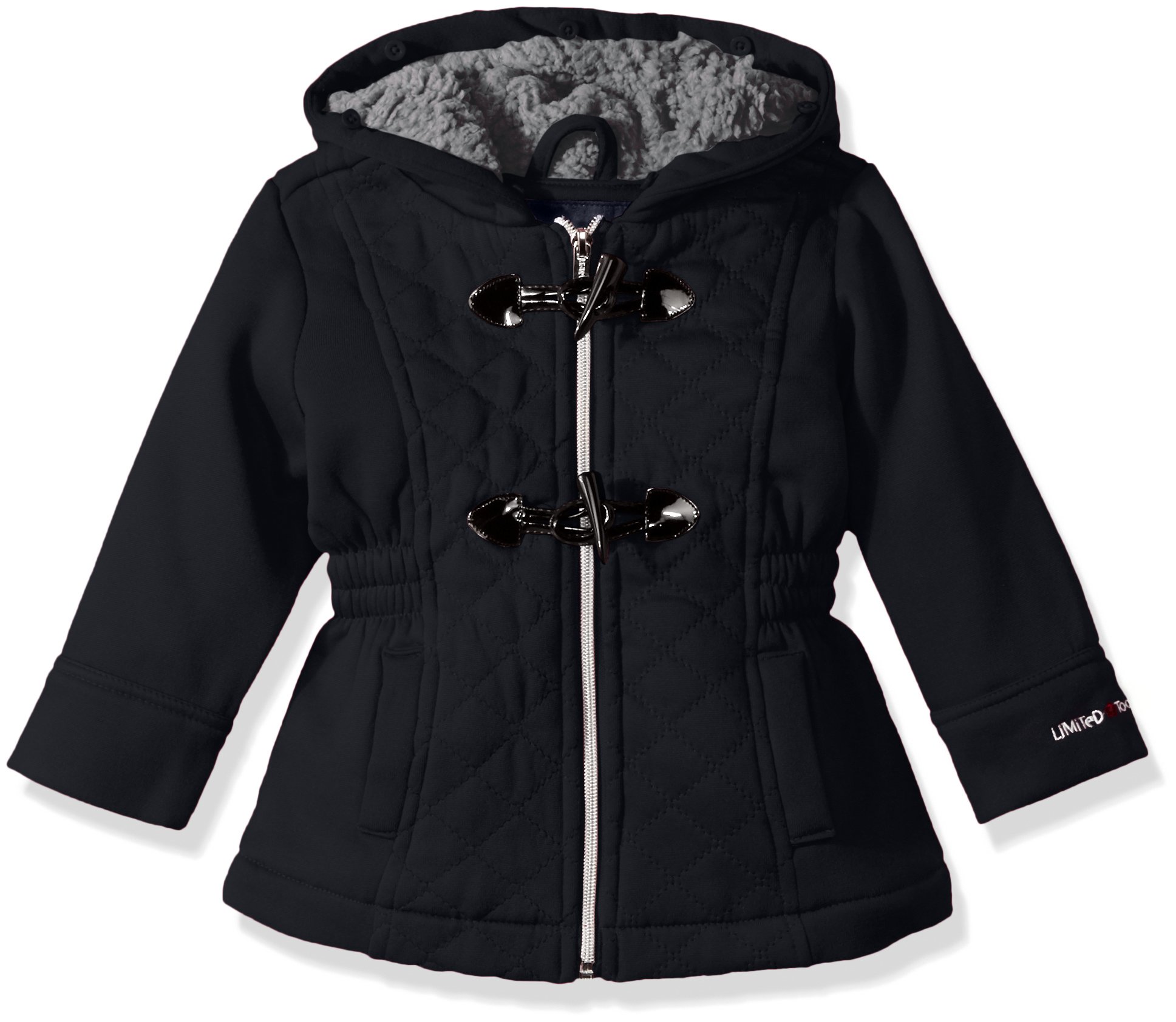 LiMiTeD Too Baby Girl's Inf Diamond Quilt Toggle Fleece JKT Outerwear, Black, 18M