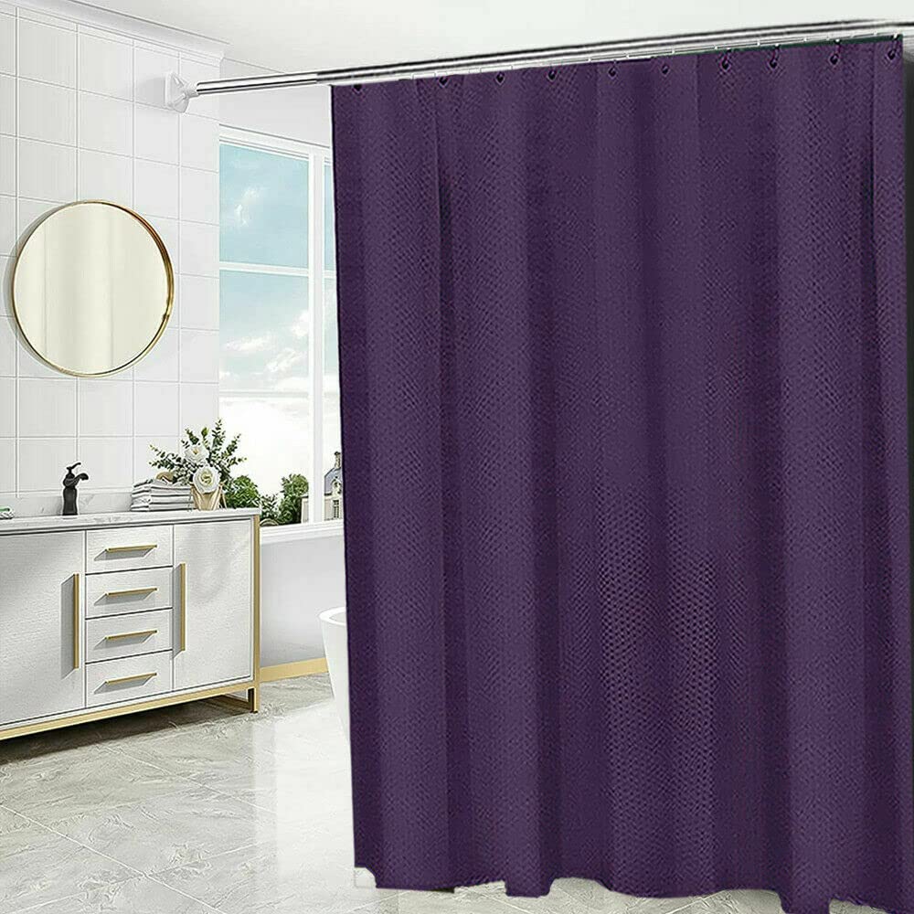 Householdfurnishing Super Quality Waterproof Polyester bathroom Shower Curtains with hook (Purple, 180X180cm)