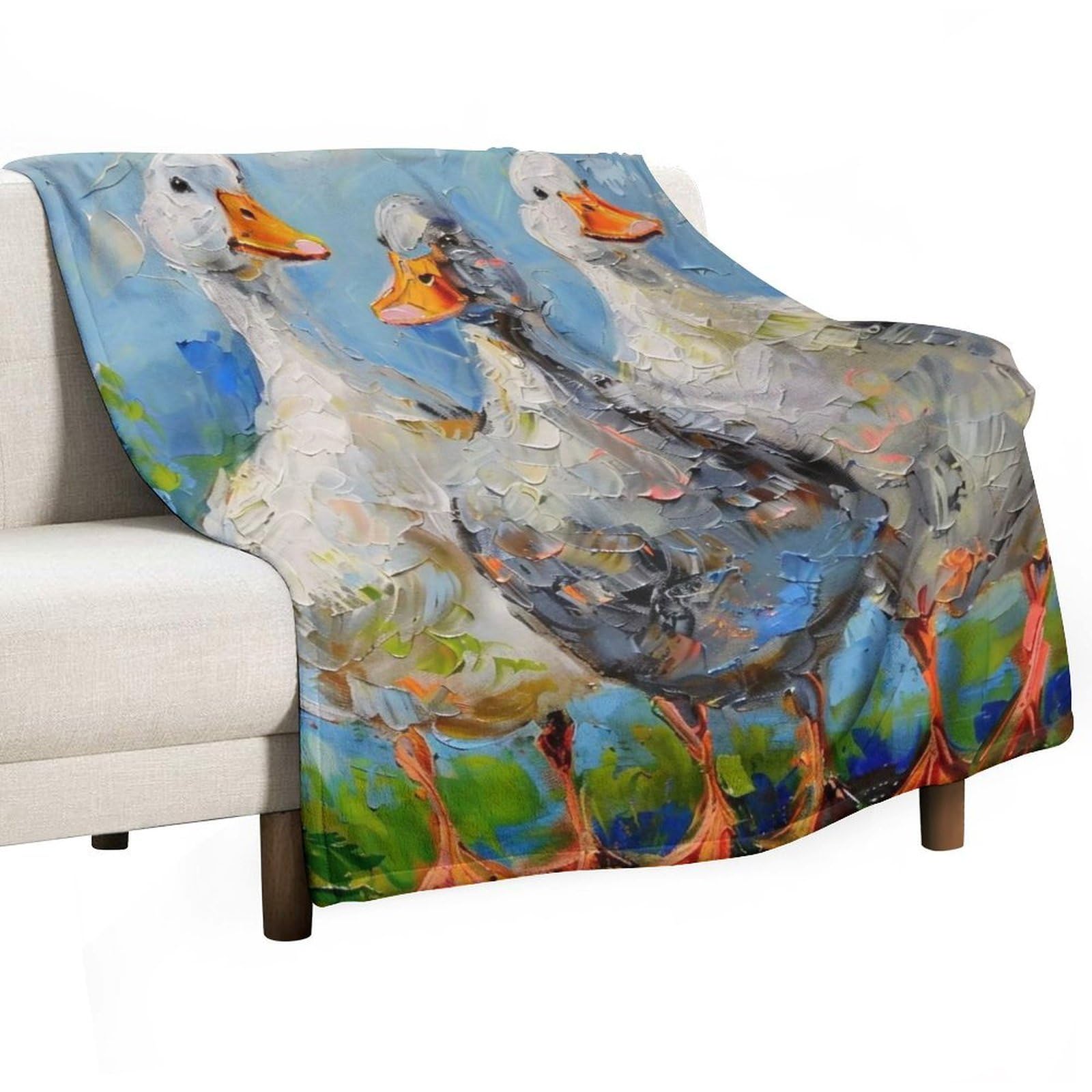 YHGSREUOH Three-Ducks-Country_01 Flannel Blankets Fleece Soft Throw Lightweight Plush Gifts for Couch, Bed, Cozy Sofa Plush, Chair, Lovers 80x100cm(30x40in)