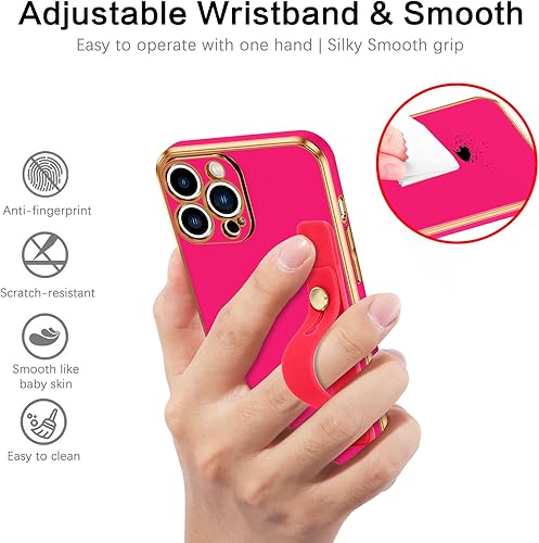 Miniatura 3 de VENINGO Funda para iPhone 13 Pro Max, funda para iPhone 13 Pro Max, funda de TPU suave de ajuste delgado con pulsera ajustable, resistente a los