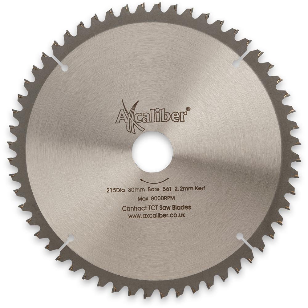 Axcaliber Contract TCT Saw Blade Neg Rake - 215mm x 2.2mm x 30mm 56T