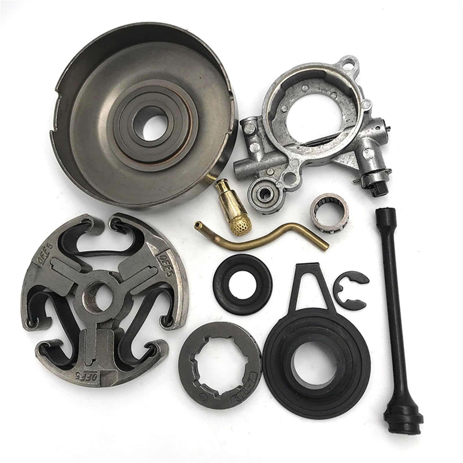 Filtr pompy oleju 3/8"-7T Zestaw zębatek ślimakowych bębna sprzęgła, do pił łańcuchowych Husqvarna, 362 365 371 372 Zestaw przekładni ślimakowej pompy oleju piły łańcuchowej
