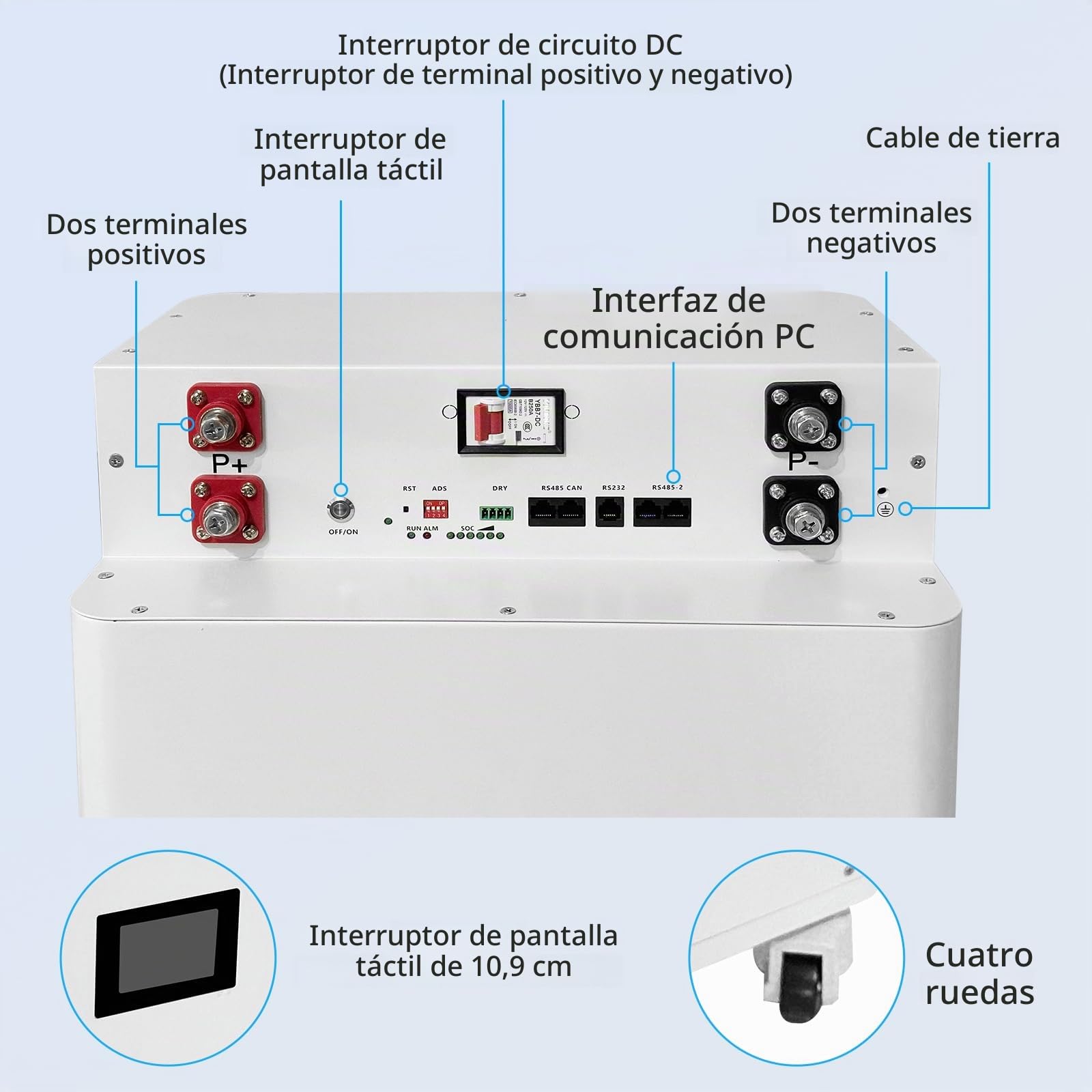 LiFePO4 - Caja de batería DIY de 48 V, 280 Ah, 15 kwh, 51,2 V, 314 Ah, 330 Ah, caja de metal de hierro de litio, con Bluetooth JK de 200 A BMS y otros accesorios, para caravana, fuera de la red