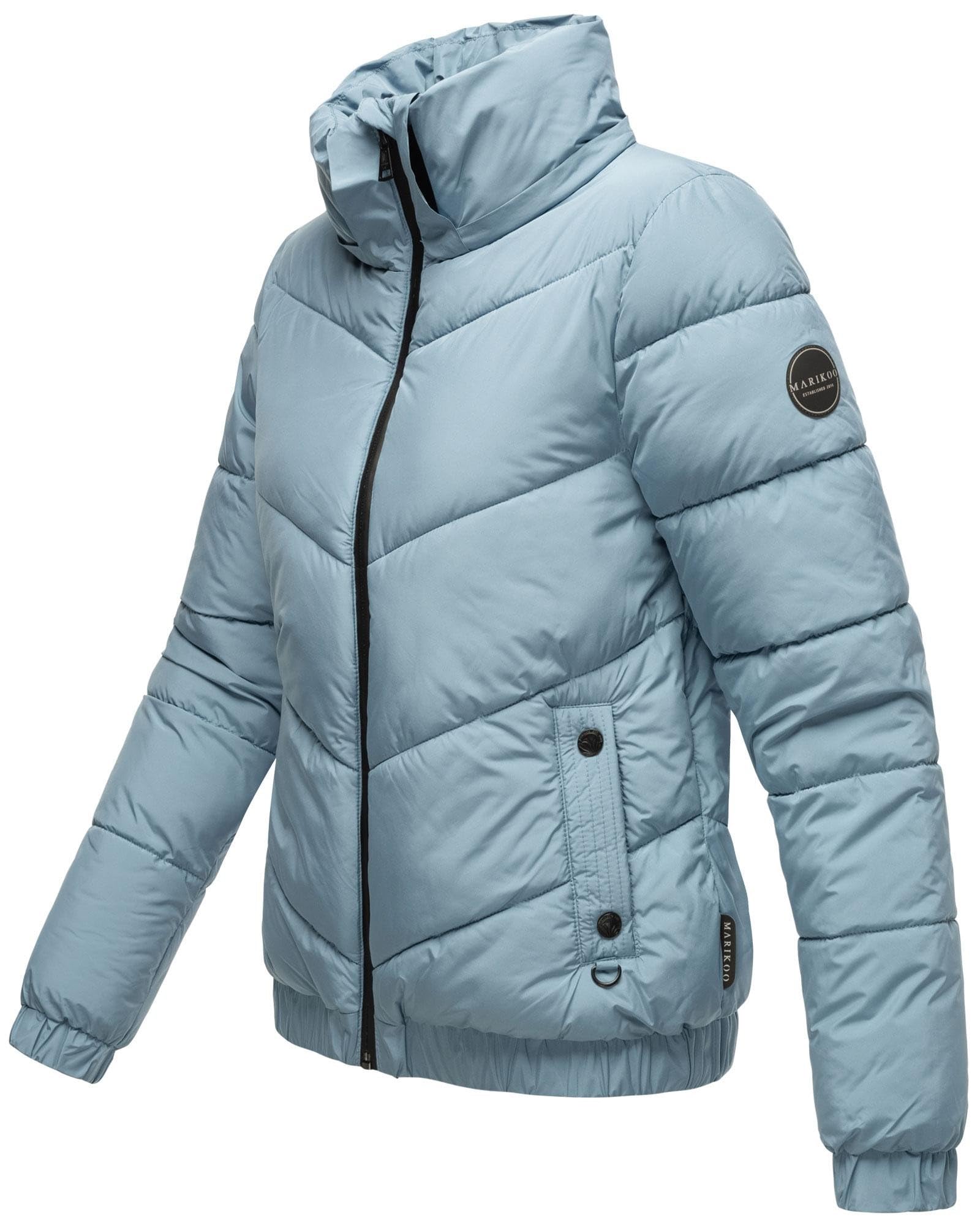 Marikoo Damen Winterjacke (XS-XXL) - Abnehmbare Kapuze, hoher Kragen, 4 Taschen, leichte Steppjacke, Warme Jacke Frauen - N002