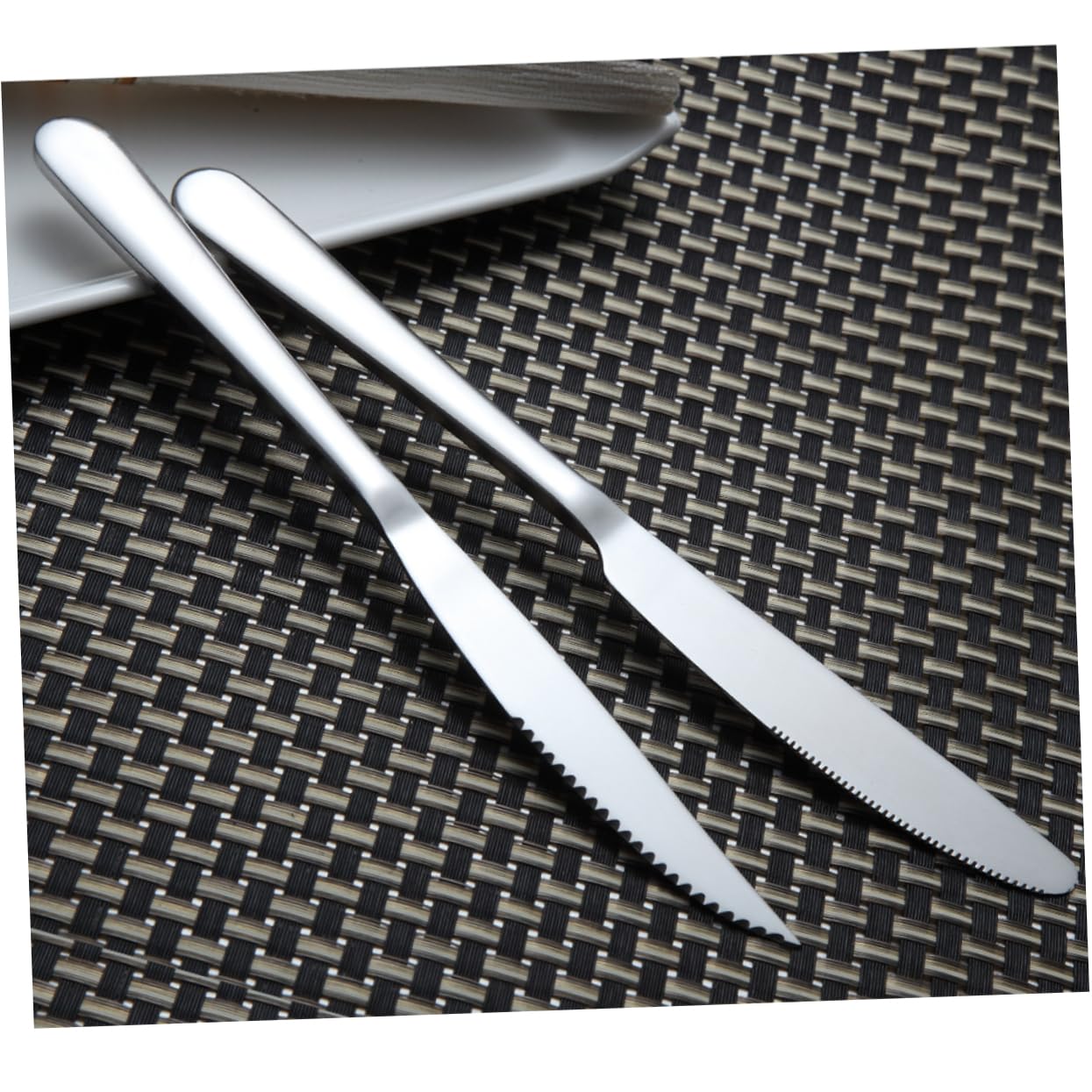 PRETYZOOM Set Di Posate 12 Pezzi in Acciaio Inox Posate Moderne Da Tavola Per Bistecca Pizza