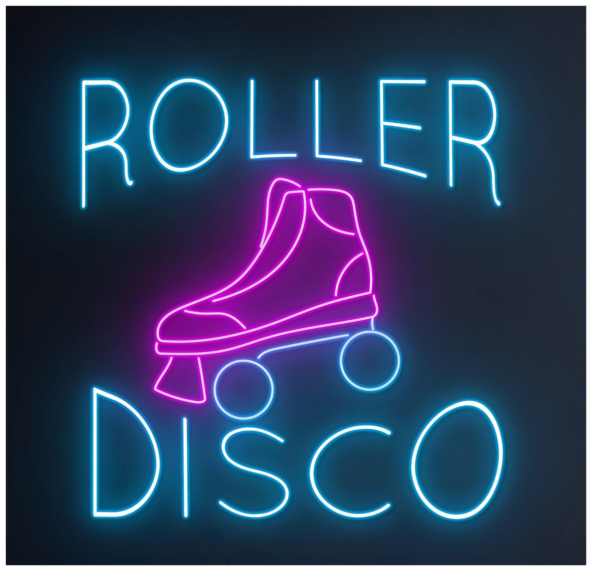 RONGCH Hanging Art Neon Signs Roller Disco Skate Neon Sign, Rolling Player Room Wall Decor for Bar Man Cave Bedroom Hotel Shop Game Party 58cm