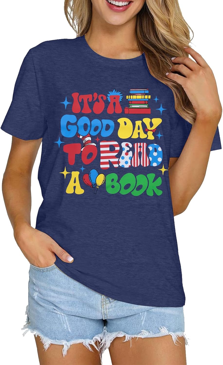 Teachers Shirts for Women Teacher Life Top It's a Good Day to Read a Book Tshirt Casual Short Sleeve Tee - Image 2