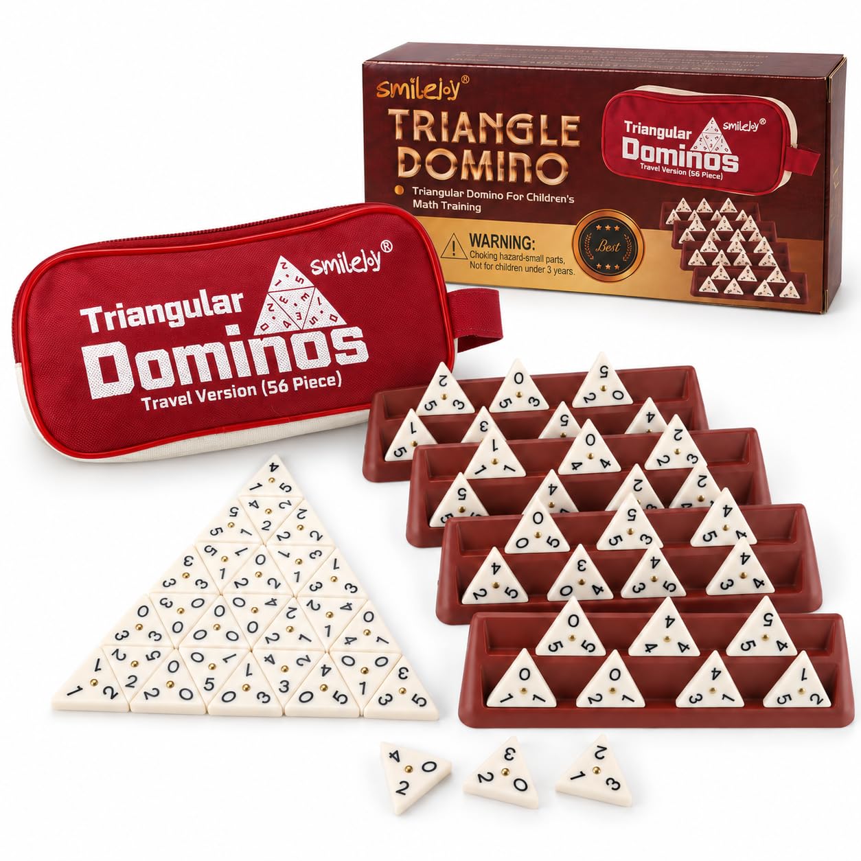 Amazon.com: Smilejoy Triangle Domino Game,with Brass Spinners in