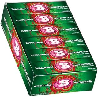 Watermelon Wave Bubble Gum 18 packs (5ct per pack)