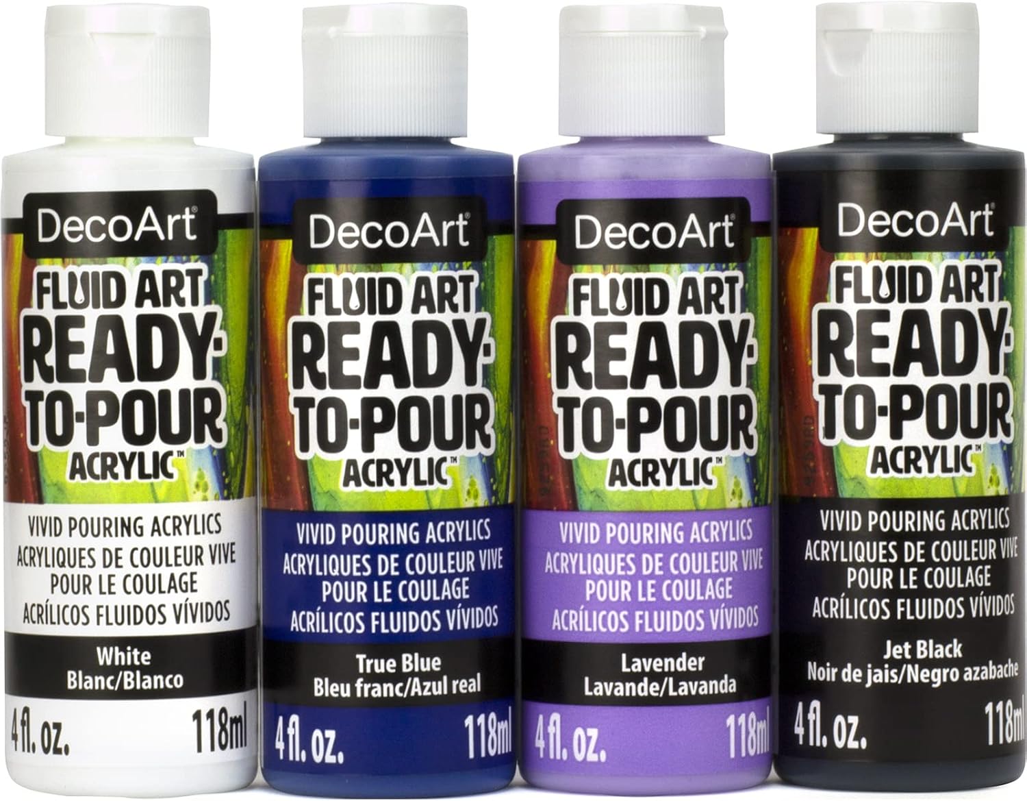 DecoArt FluidArt Paint Pouring Value Pack 4/Pkg-Galactic, Assorted