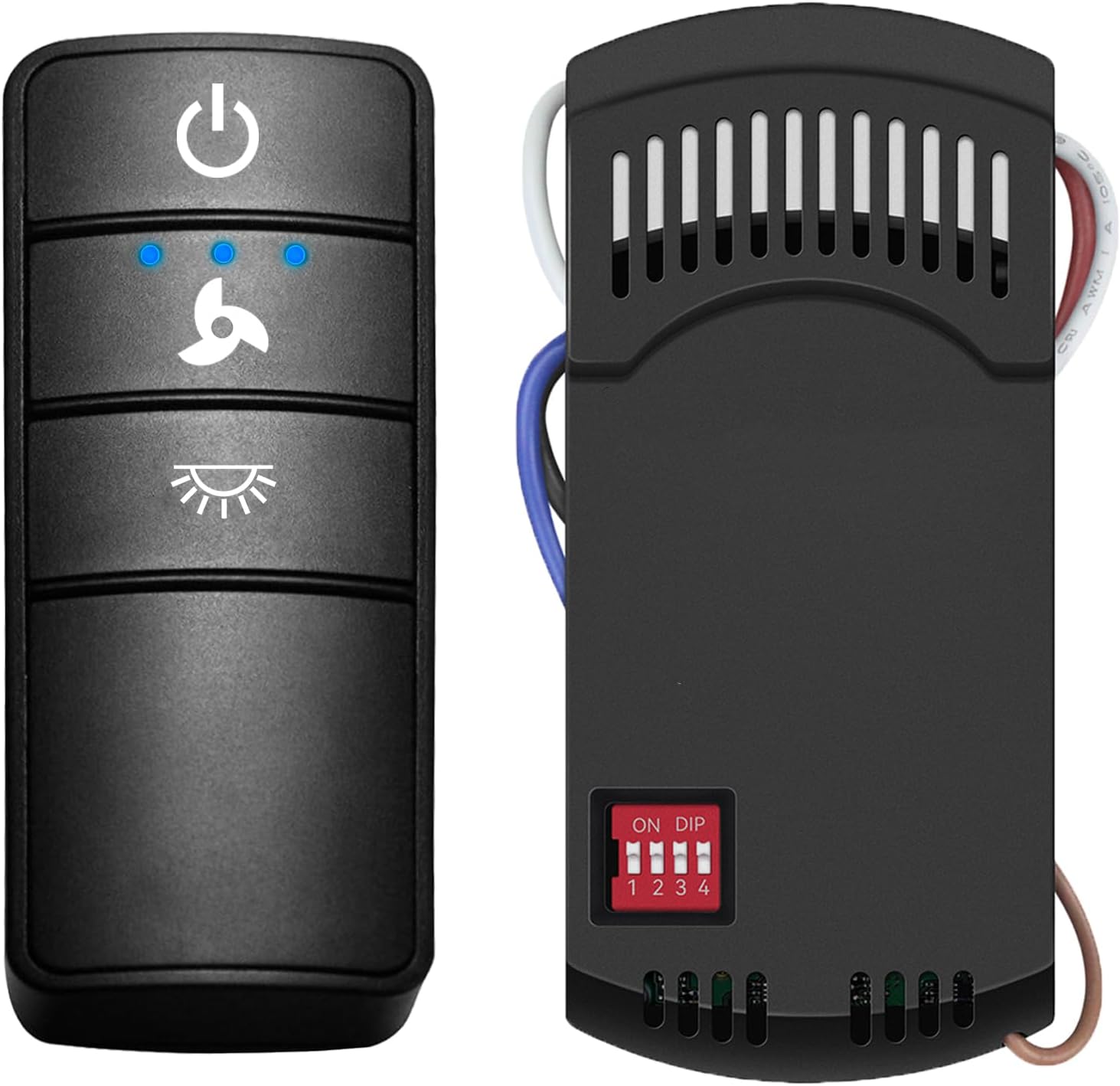 Universal Ceiling Fan Remote Control Kit,Hampton Bay Fan Remote Kit Replacement for Hunter,Harbor Breeze, Home Decorators,3-Speed, Light Dimming,Time Delay, KUJCE10320/TR222A,2AAZPHD3/HD3,98130,TX028C Universal Remote Kit