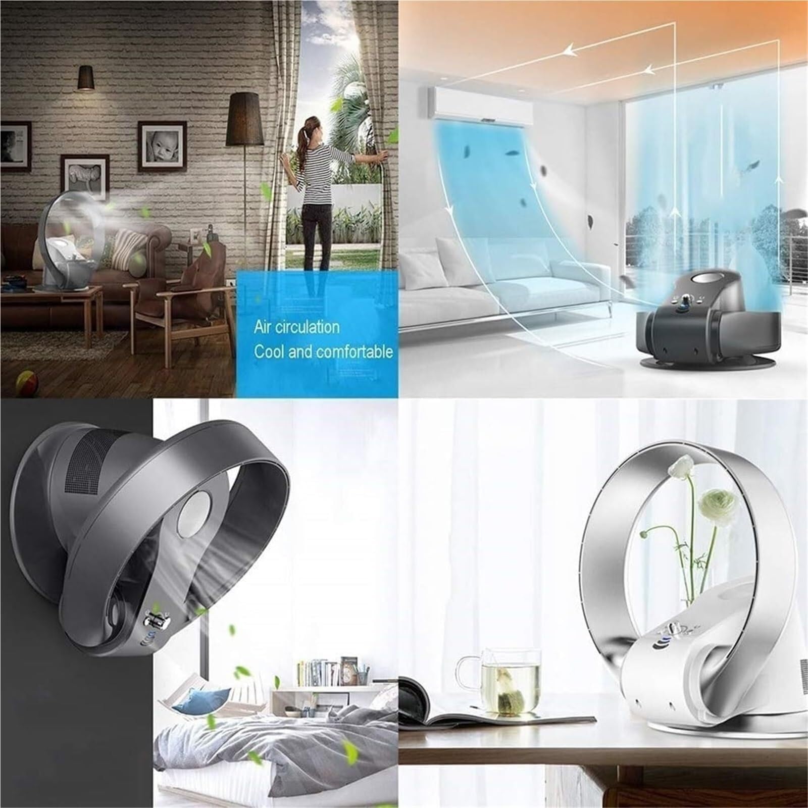 Ventilatore Senza Pale Multifunzione, Intelligente E Silenzioso