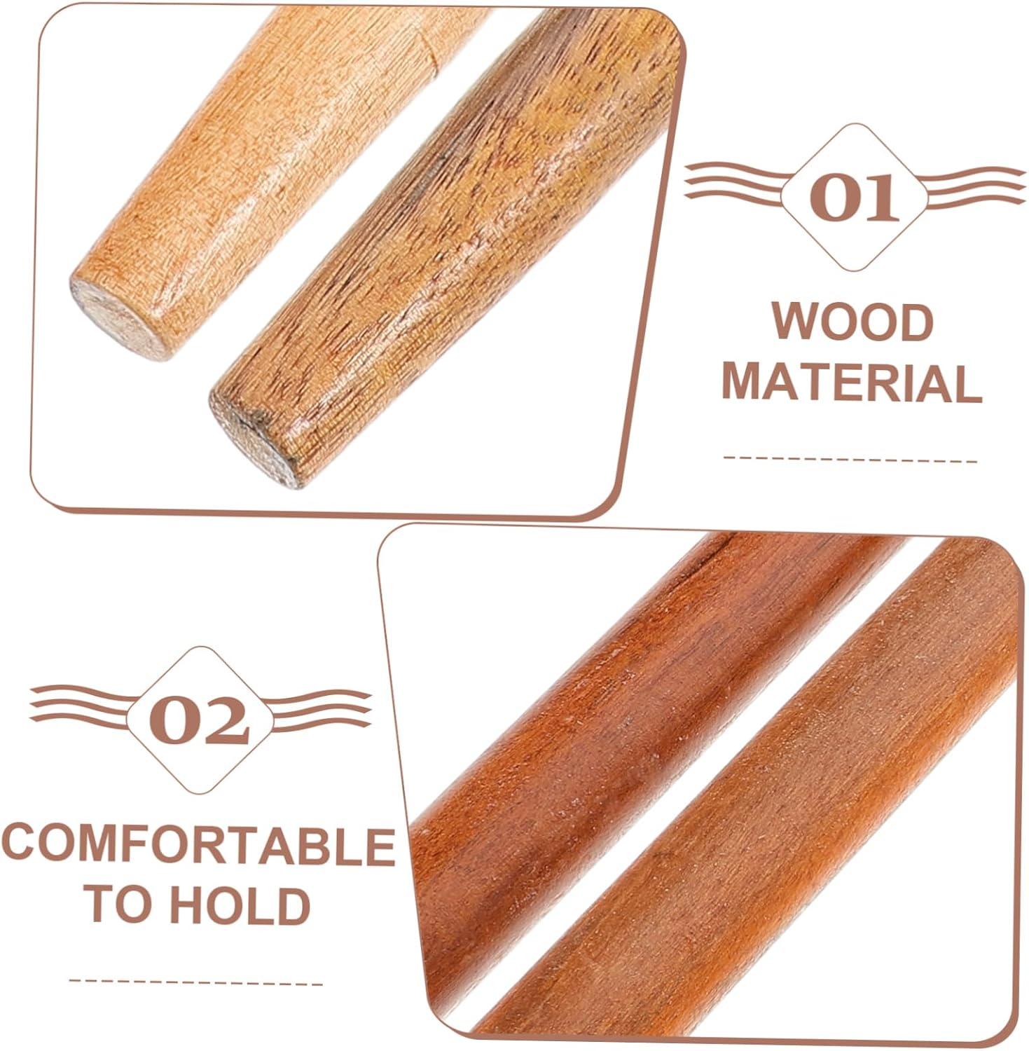 Ciieeo 4pcs Wooden Handle Replacement for Farm Tool Handle Garden Supply Robust Material Long-Term Durability