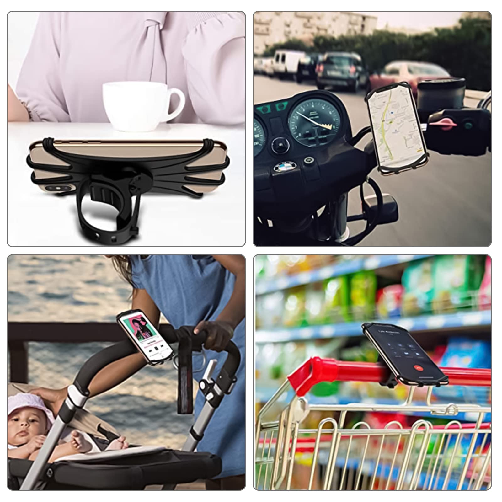 2 Pezzi Porta Cellulare Bici, Supporto Telefono per MTB, Staccabile & Universale ruotabile a 360 °, per 4.0" a 6.7" Smartphone