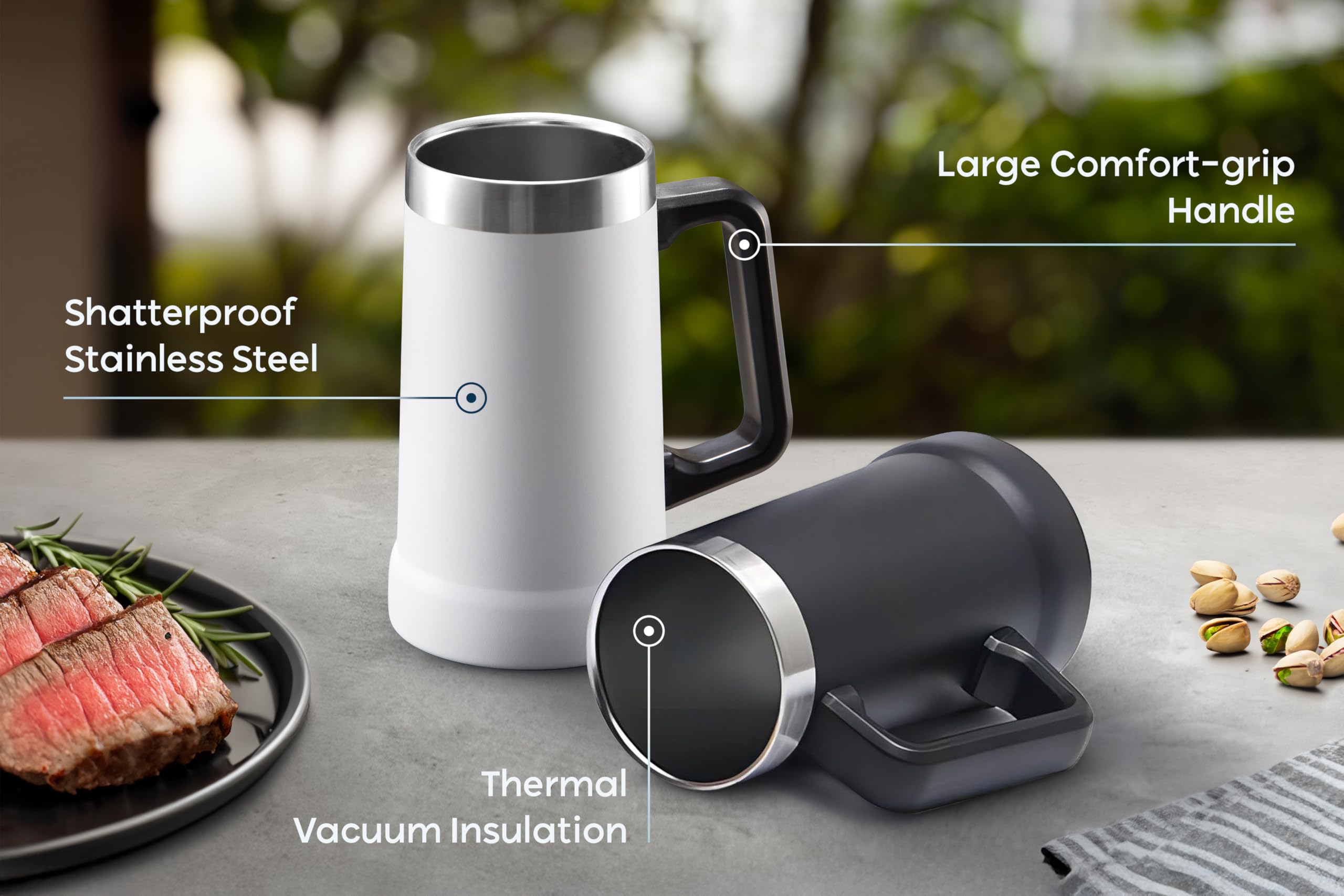 Amazon.com | KooK Beer Stein, Stainless Steel Coffee Mug, Tumbler