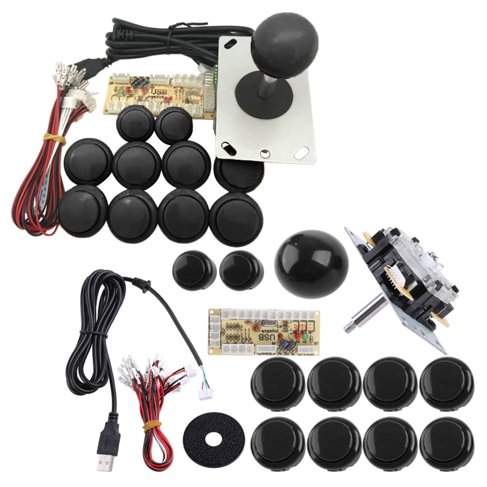 Zero Delay USB Encoder Games Pulsanti controller neri Pulsanti illuminati a LED per Arcade Joystick Kit fai da te Parti di ricambio per Tilesmold Vernice per Wallsmould Remover Spray per per Killer