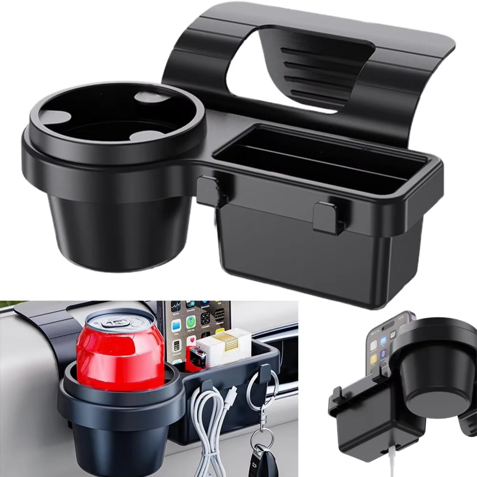 Portavasos De Automóviles Portavasos Portátil Puerta Coche con Gancho