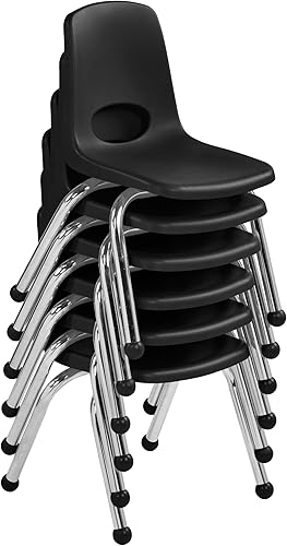 Miniatura 3 de Factory Direct Partners Silla apilable, 12 pulgadas, color negro